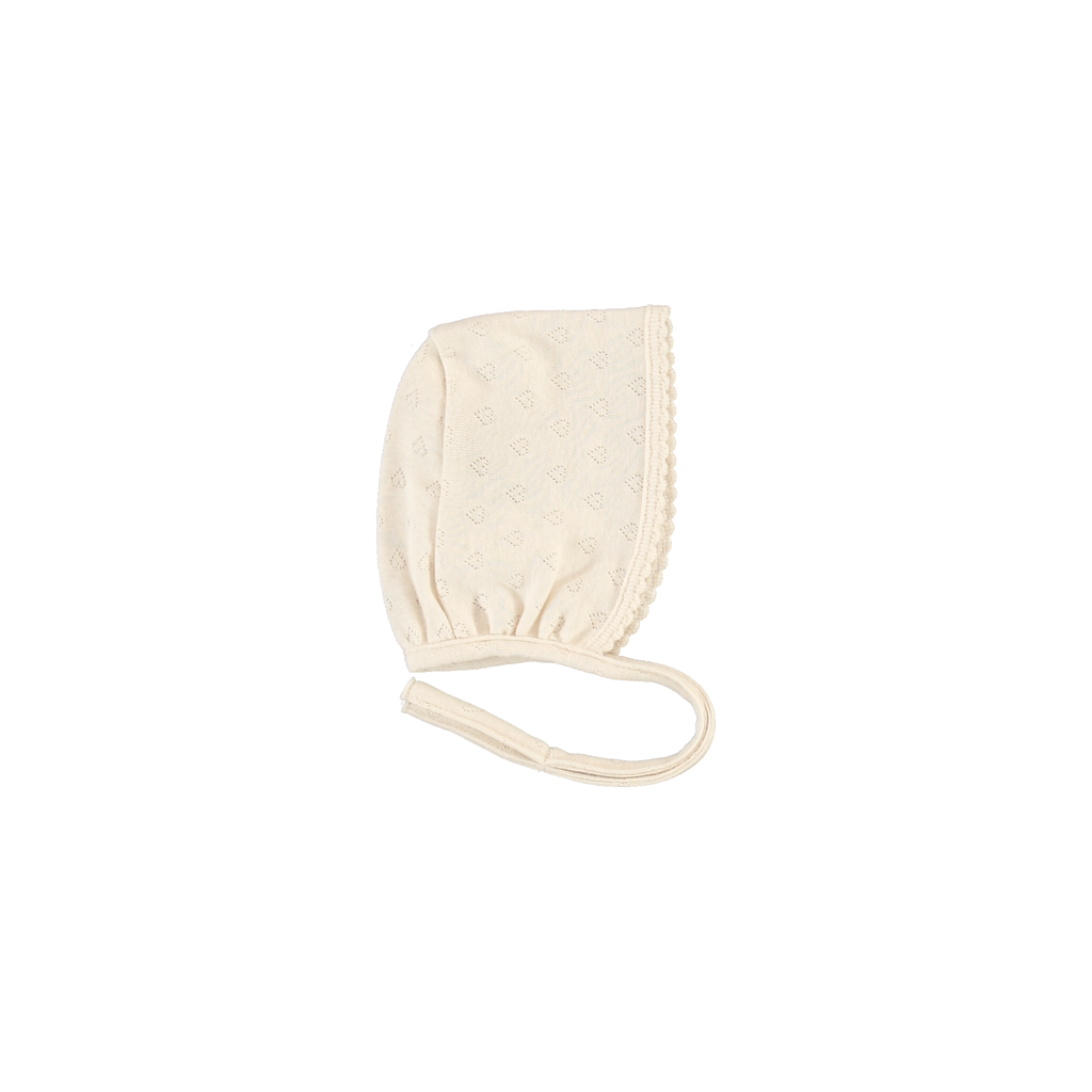 Bebe Organic Natural Red Heart Pointelle Footie + Bonnet