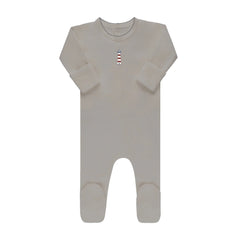 Ely's & Co Ribbed Blue Nautical Embroidered Footie