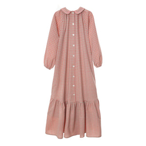 Bonjour Pink Gingham Collar Maxi
