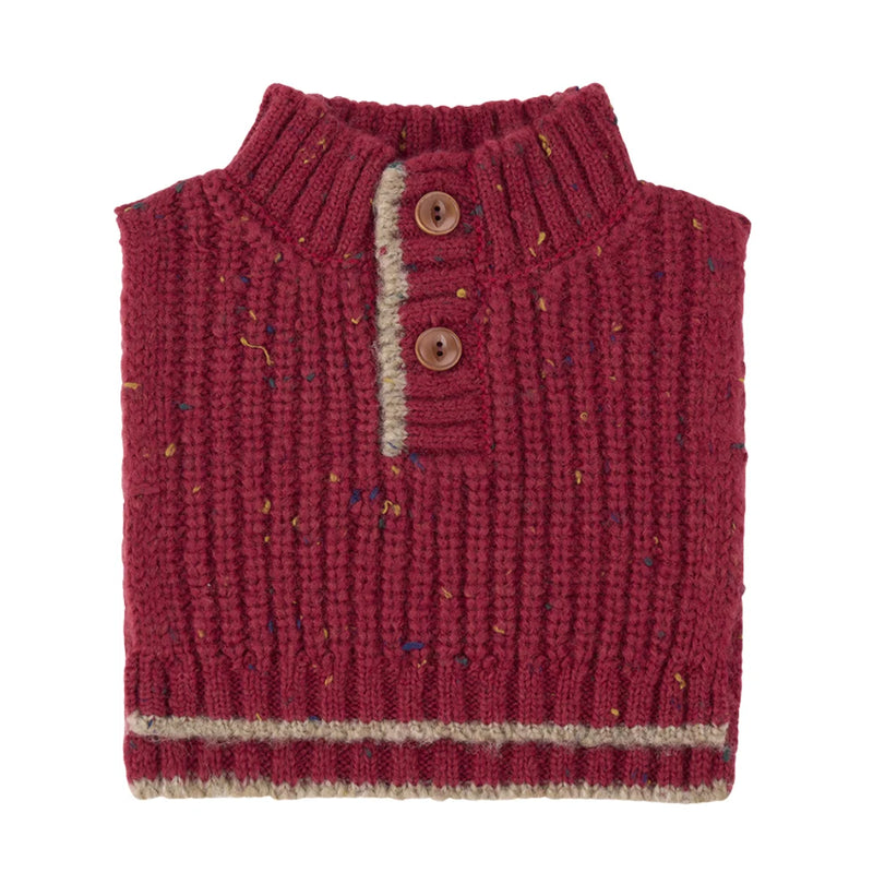 A breathtaking 1+ in the Family Athabasca Knit Neck Warmer in Fiamma, showcasing its authoritative architectural fit and refined Spanish knit texture.
