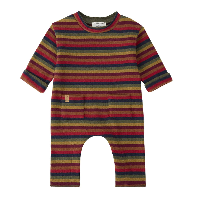 A breathtaking 1+ in the Family Brampton Knit Jumpsuit in Multicolor, showcasing its authoritative architectural weave and refined Spanish knit texture.
