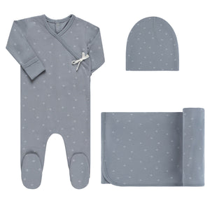 Elys & Co Floral Kimono Slate Blue 3 Pc Giftbox