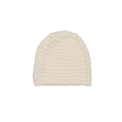 Peluche Cream Crochet Waffle Knit Beanie