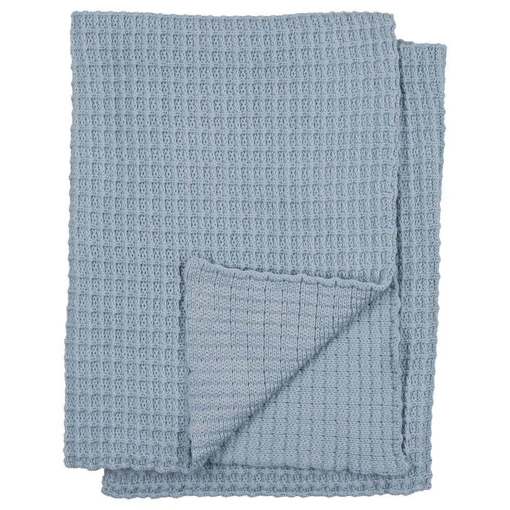 Peluche Powder Crochet Waffle Knit Blanket