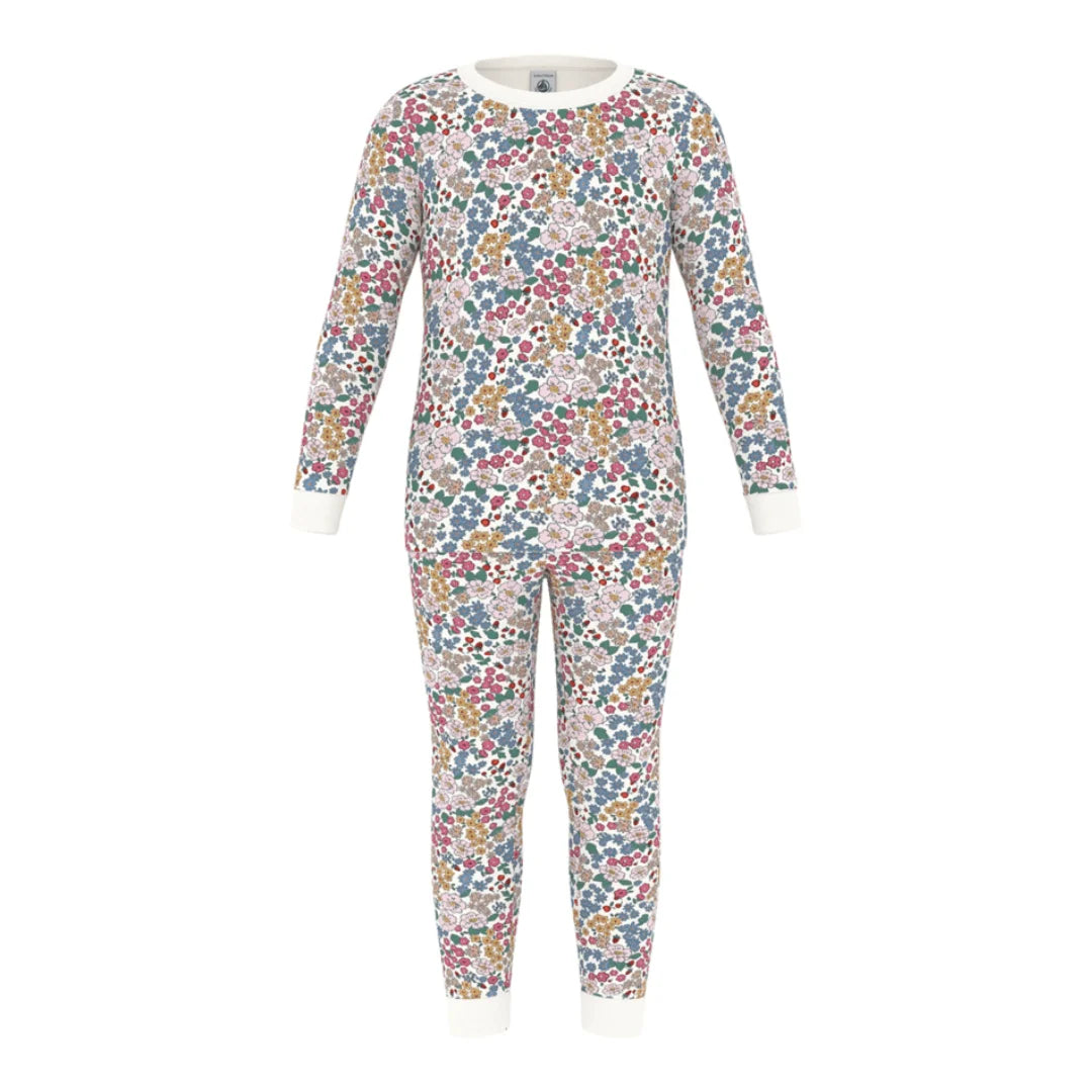 Floral patterned onesie on a white background