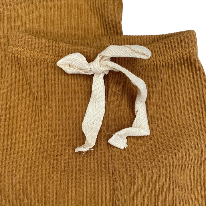 Clover + Bear Caramel Ribbed Two Piece Set