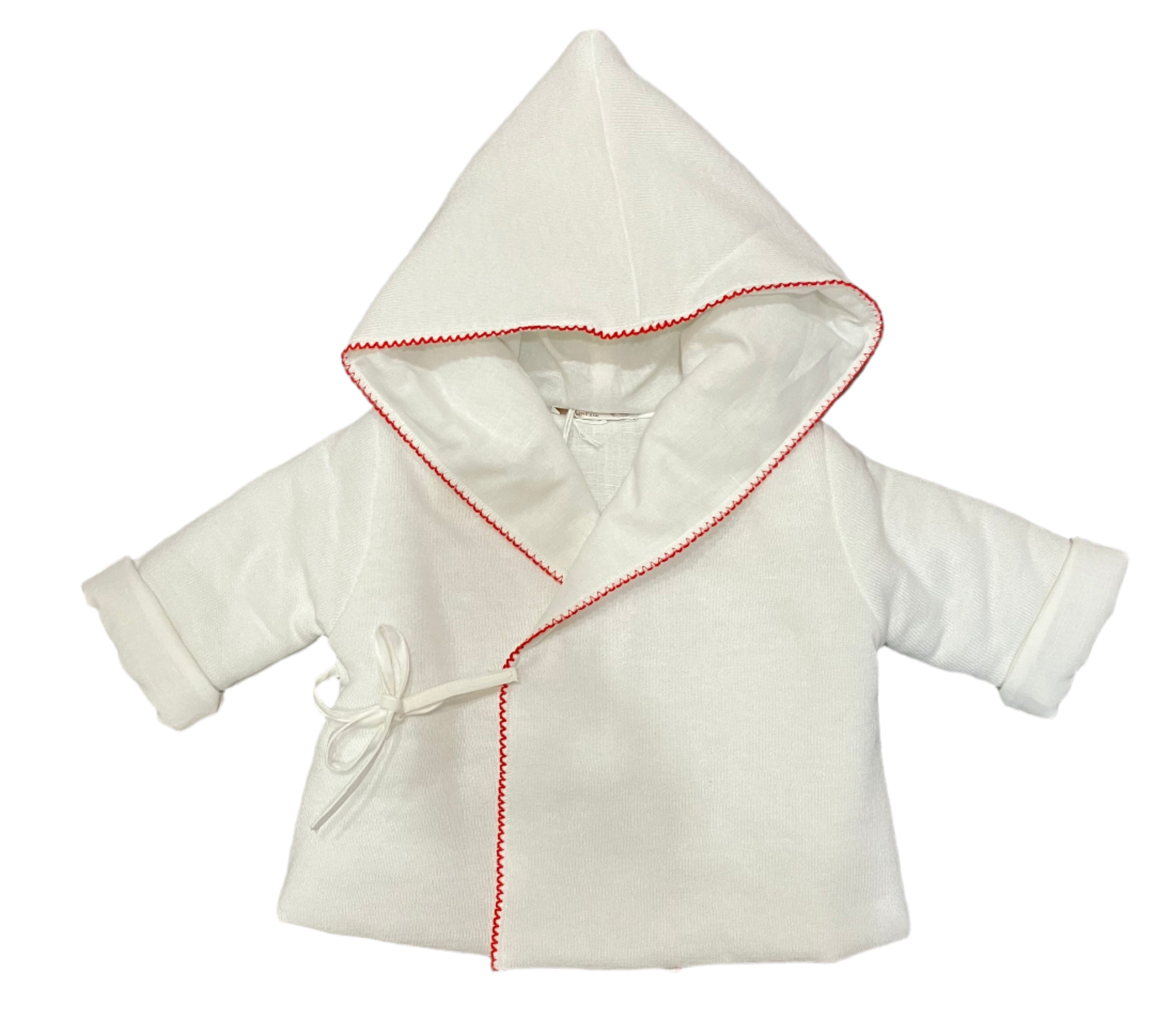 La Mascot White/Red Picot Trim Jacket