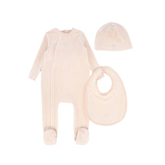 Bebe Jolee Pink Velour Collar Footie