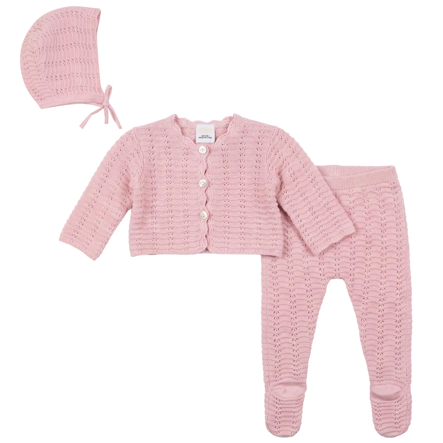 Clo - Girls Hat And Cardigan With Legging In Knit