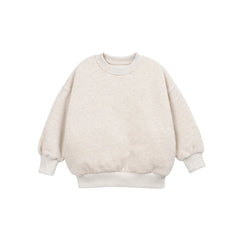 A front view of the Play Up fleece sweater in beige.