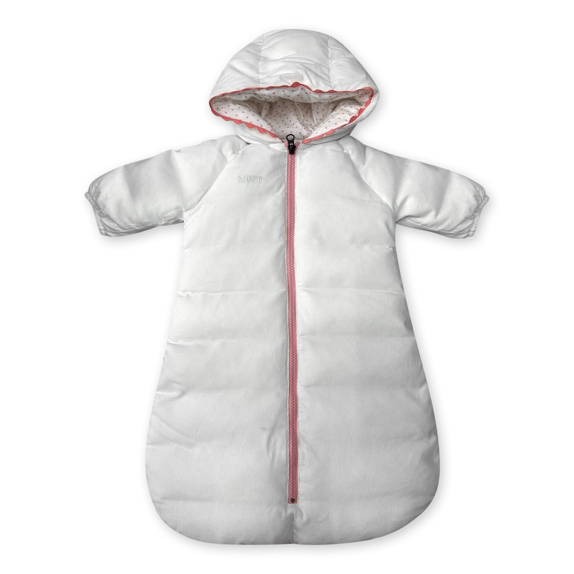 Pink Rick Rack Snowsuit Bunting | Cozy Quilted Baby Winter One-Piece