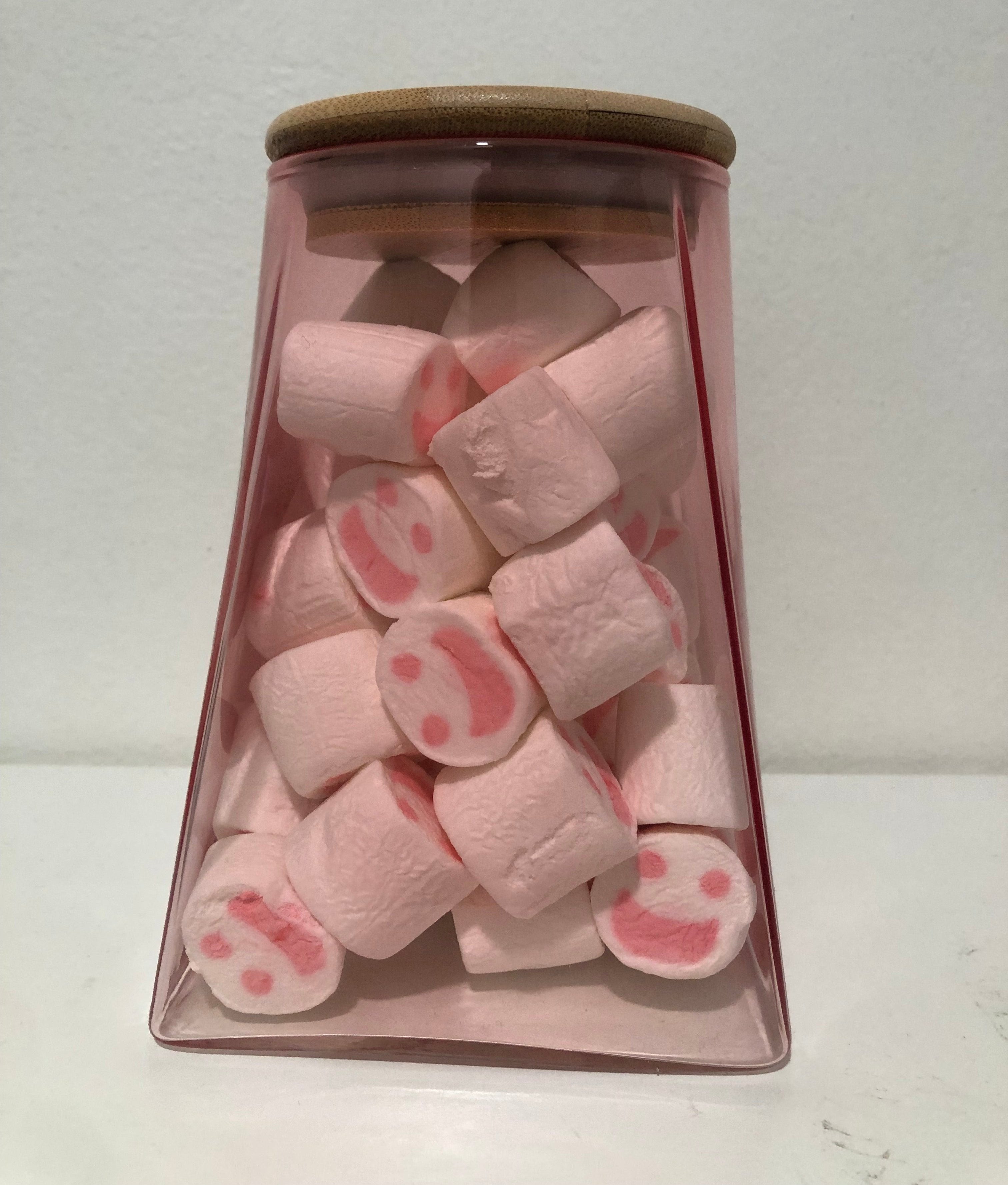 Colored Glass Candy Jar Bamboo Lid