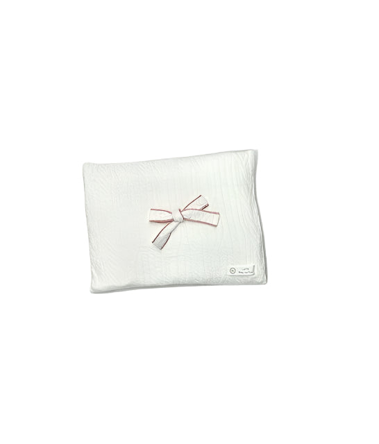 LATTE JACQUARD PILLOW COLORED EDGE BOW