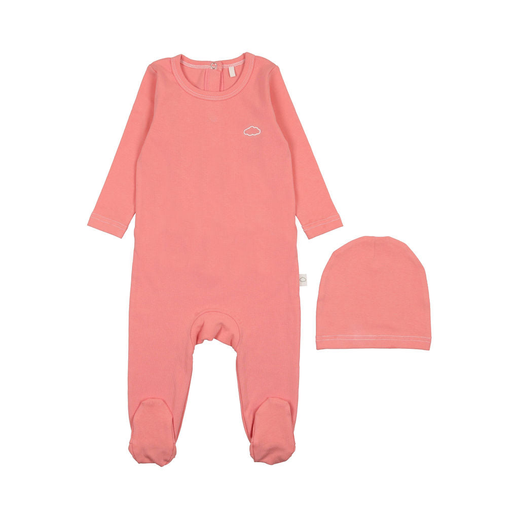 Pouf Coral Stitched Footie