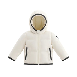 A front view of the Pramie black binding jacket for children.