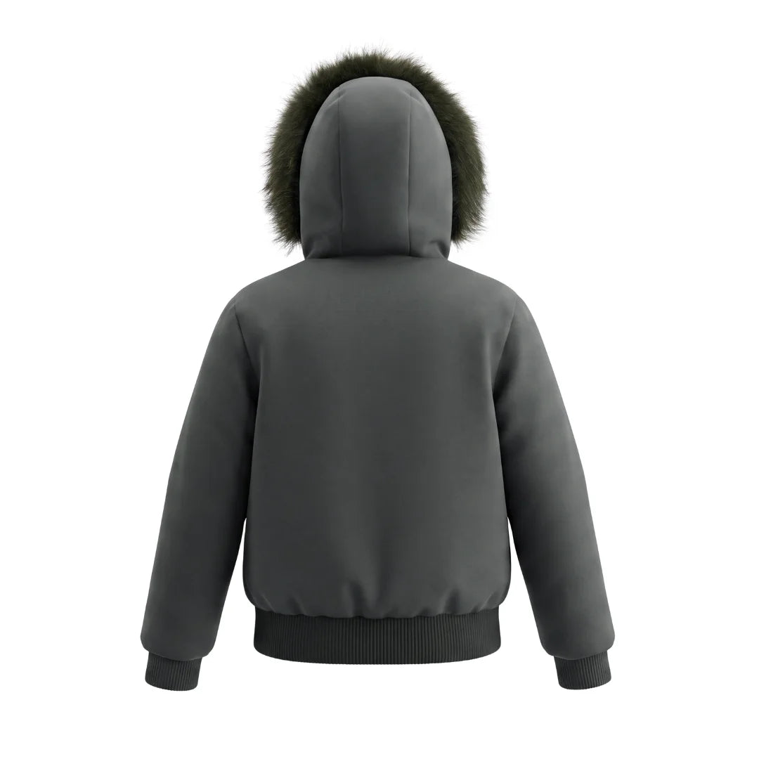 The clean back view of the Pramie boy's winter jacket.