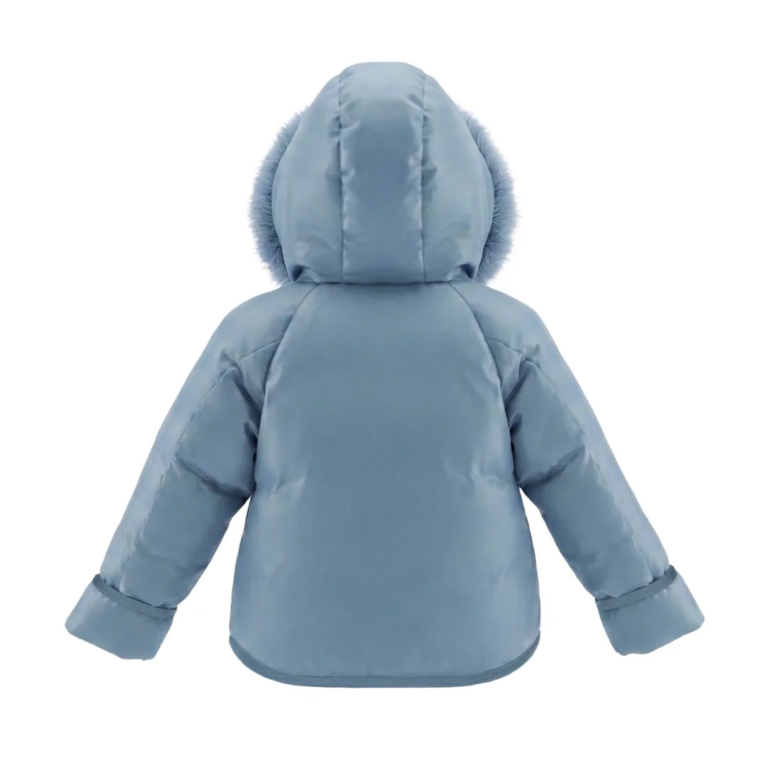 The clean back view of the Pramie boy's winter jacket.