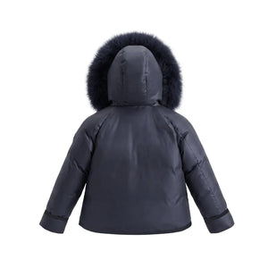 The clean back view of the Pramie boy's winter jacket.