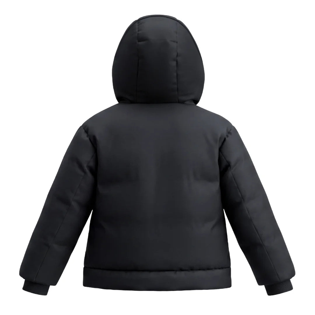 The clean back view of the Pramie girl's winter coat.