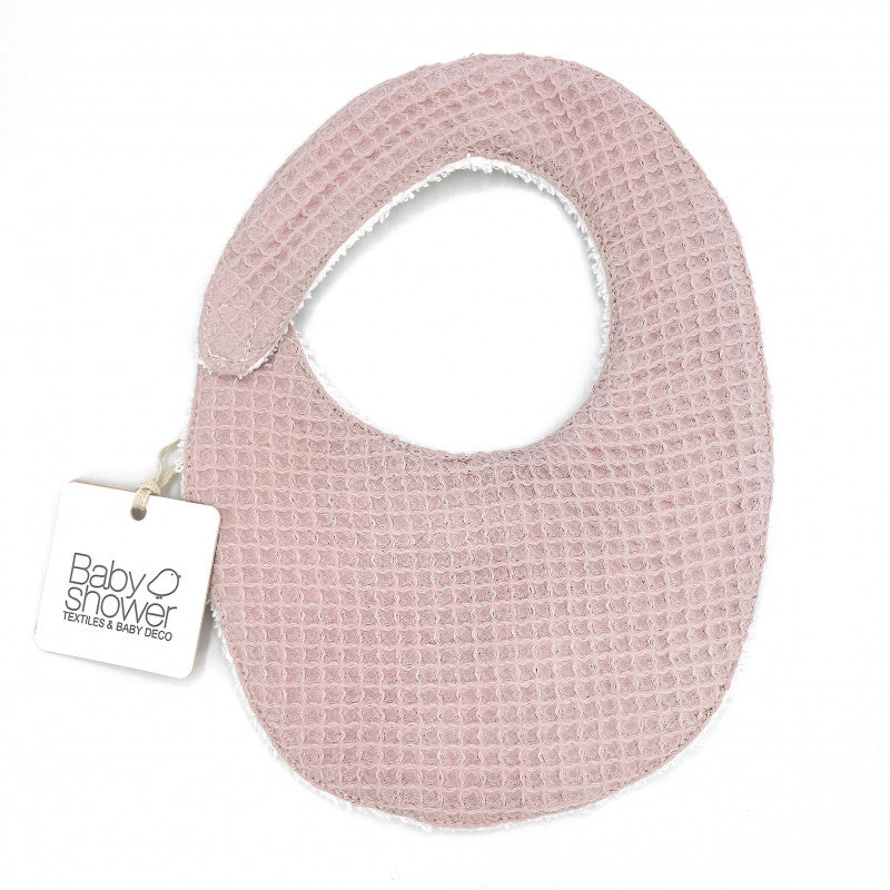Waffle Bib Terry Backed Rose