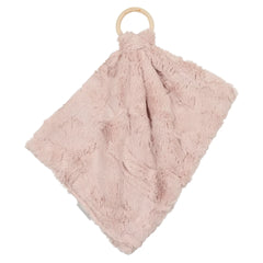 Peluche Bebe Mini Lux Fur Teether – Sculpted Rose Plush with Organic Wooden Ring