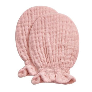 Muslin Mittens - 100% Cotton for Baby 0-6 Months | Petal Pink, Light Blush, and Rose