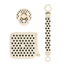BIBS Studio – Polka Soothe & Go Gift Set | Ivory/Black (Size 2)