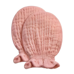 Muslin Mittens - 100% Cotton for Baby 0-6 Months | Petal Pink, Light Blush, and Rose