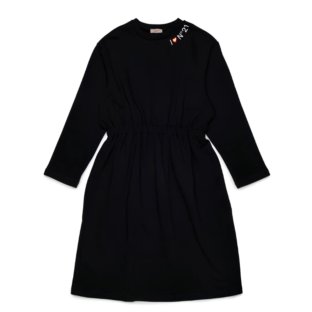 N21 – Long Sleeve Midi Sweat Dress | Logo Neckline