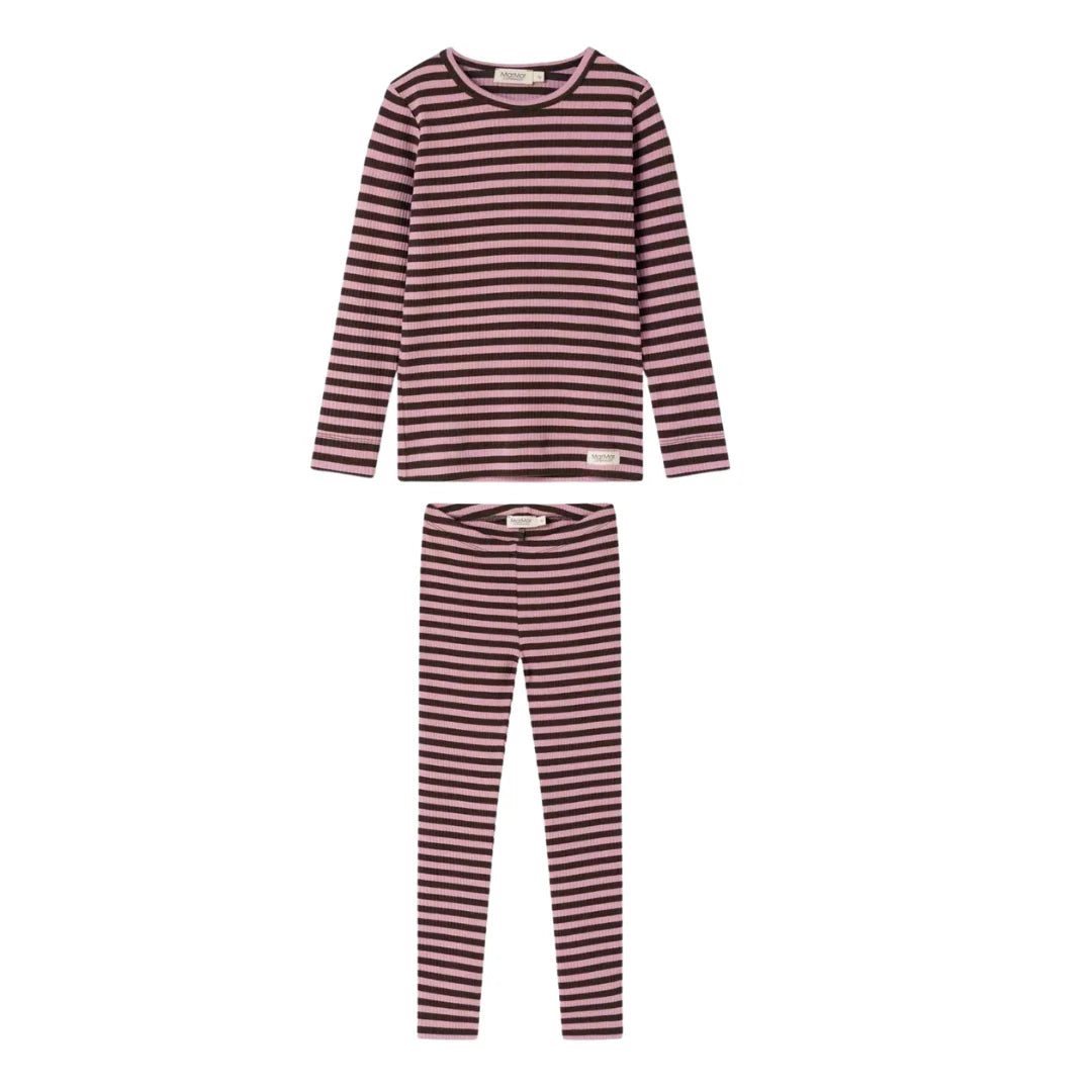 MarMar Copenhagen – Heather Stripe Legging Set | Heather Red