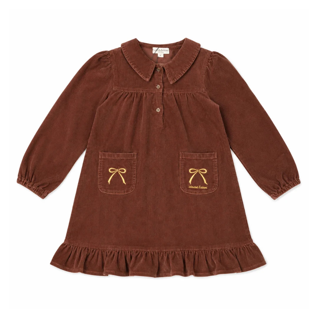 Limited Edition – Brick Embroidered Bow Collar Dress
