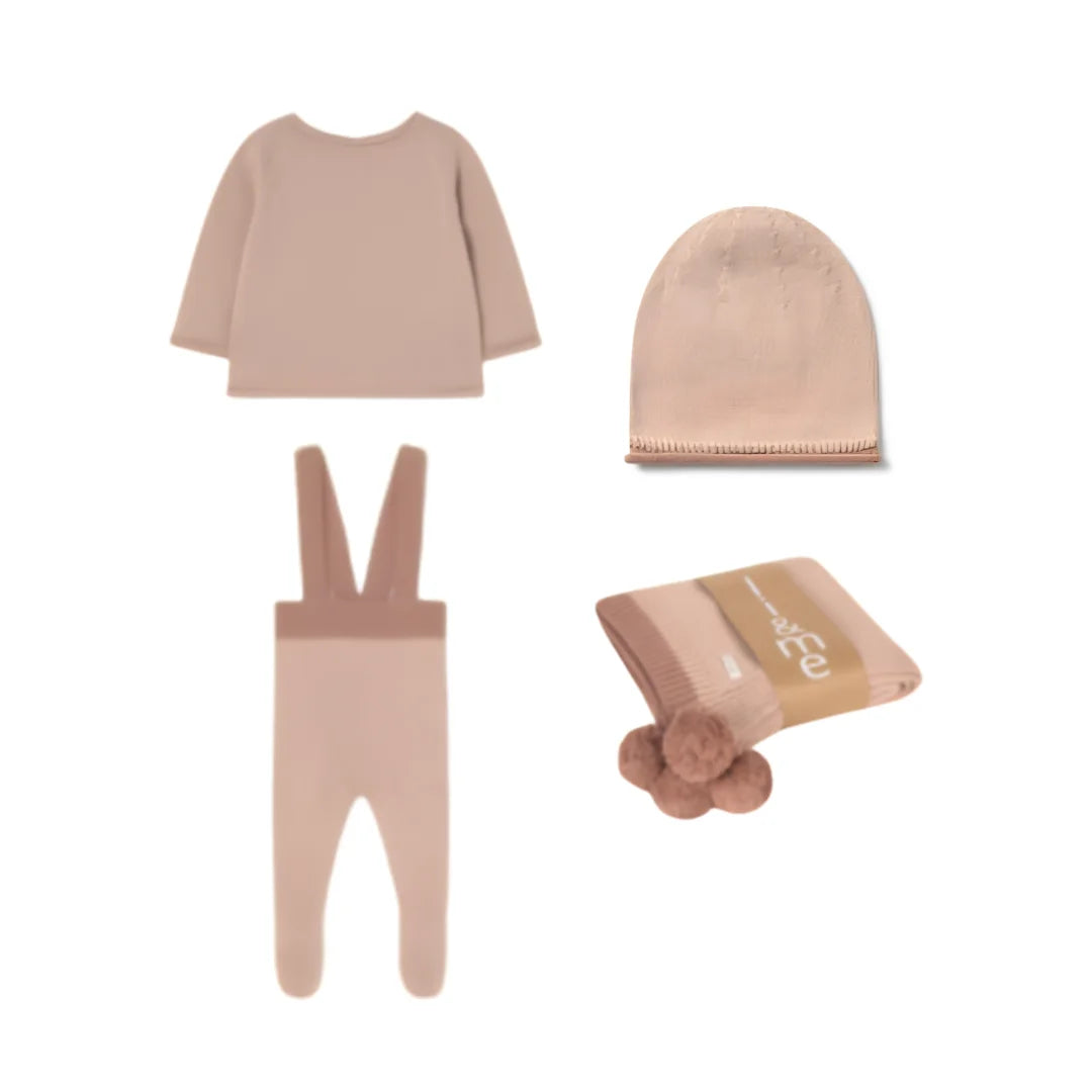 Li & Me – Knit Suspenders 4-Piece Set | Candy Bloom