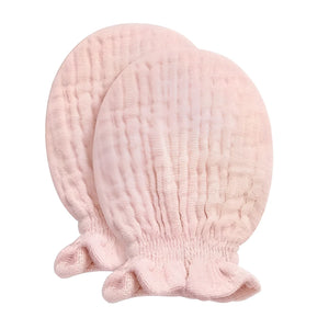 Muslin Mittens - 100% Cotton for Baby 0-6 Months | Petal Pink, Light Blush, and Rose