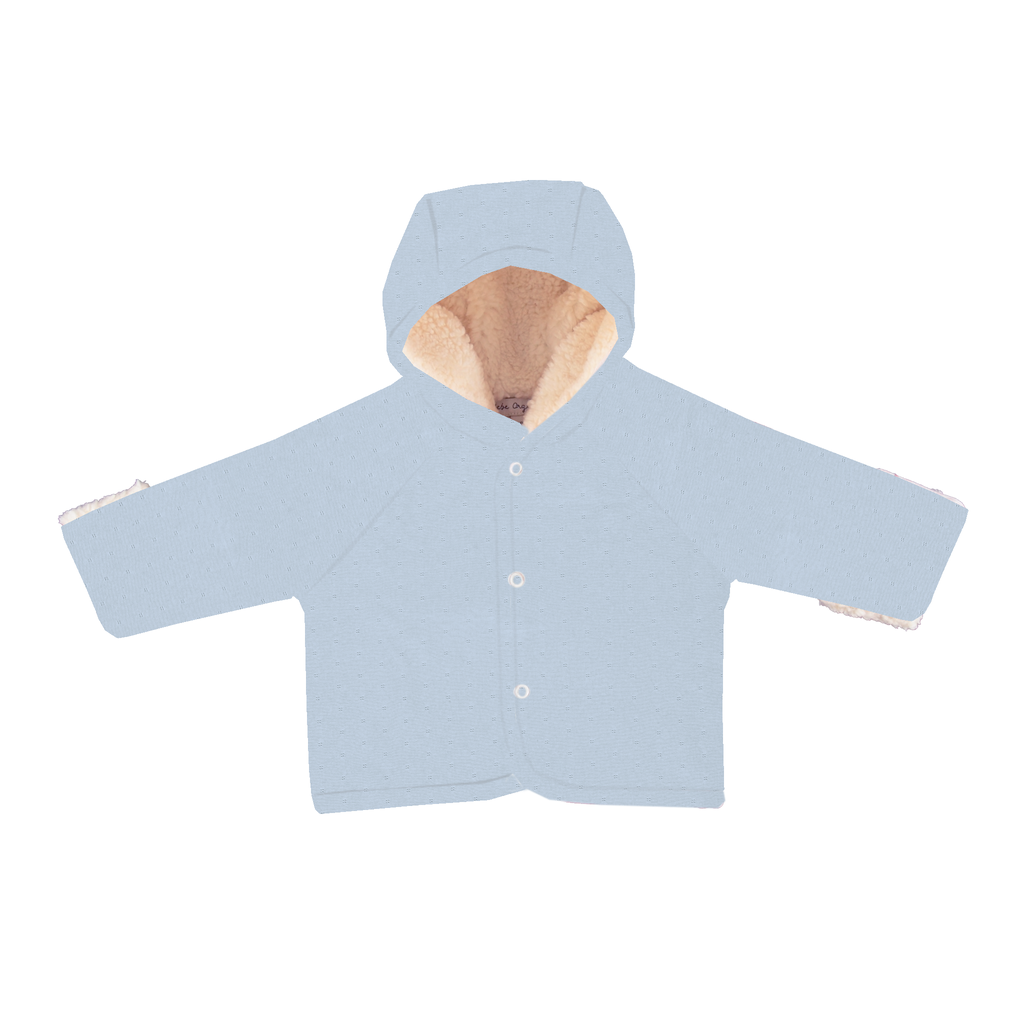 Bebe Organic Lumi Chenille Atlantic Jacket + Bonnet