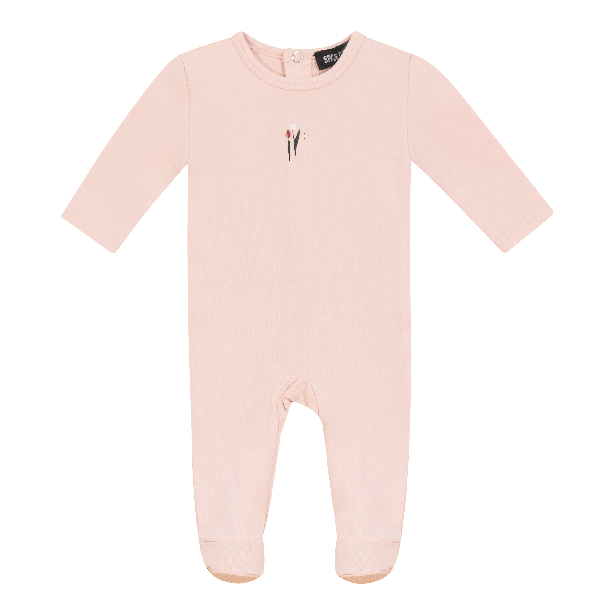 Space Grey Soft Pink Chest Print Fleece Footie