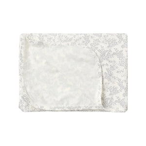 A flat lay view of the Quincy Mae cloud floral bamboo baby swaddle blanket.