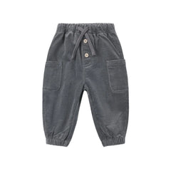 A front view of the Quincy Mae Midnight organic cotton Luca pant.