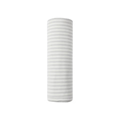 A flat lay view of the Quincy Mae cloud stripe organic cotton baby swaddle blanket.
