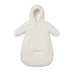 A front view of the Raygo cream snowsuit.