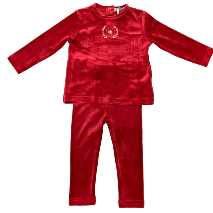 Little Lux Crown Velour Set
