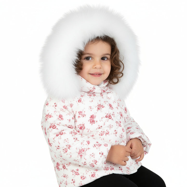 Pramie Red Floral Print Jacket | Warm, Stylish & Playfully Elegant 12M-3Y