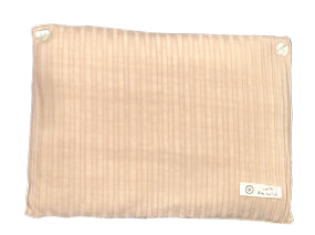 LATTE RIBBED KNIT PILLOW DIAMOND PEARL BUTTONS