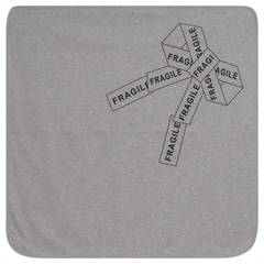 Fragile Grey Bow Blanket