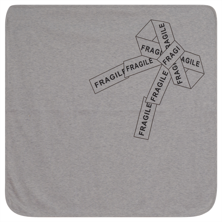 Fragile Grey Bow Blanket