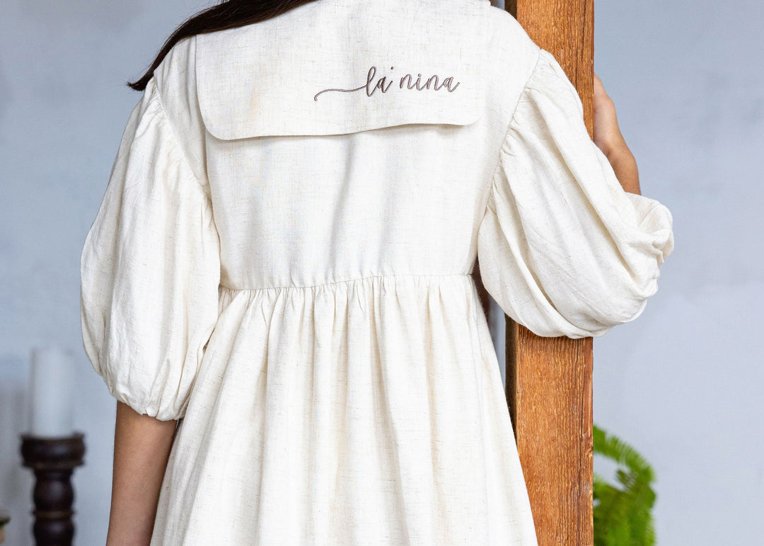 Bonjour Vintage Linen Sailor Dress
