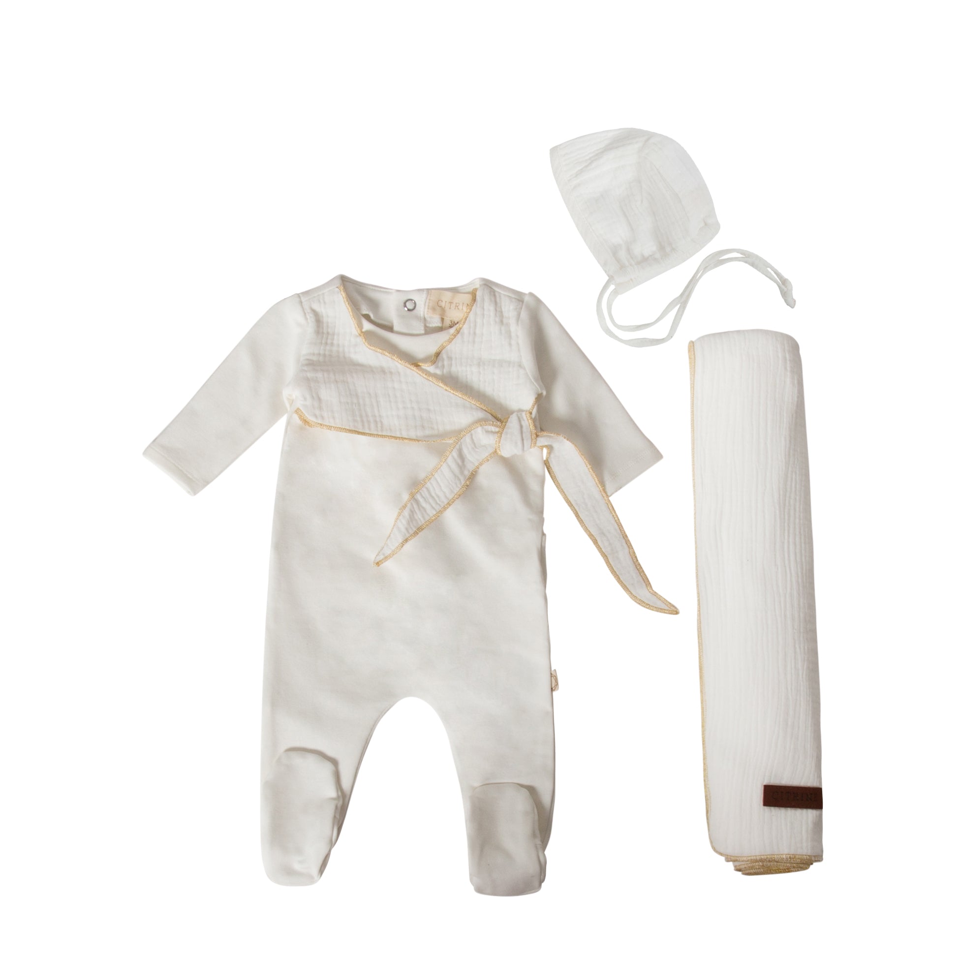 citrine baby footie, citrine baby layette,Citrine Layette Couture