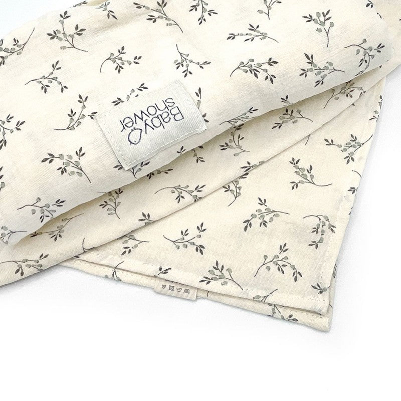 SET OF 2 MEDIUM & LARGE PRINTED MUSLIN SWADDLES
