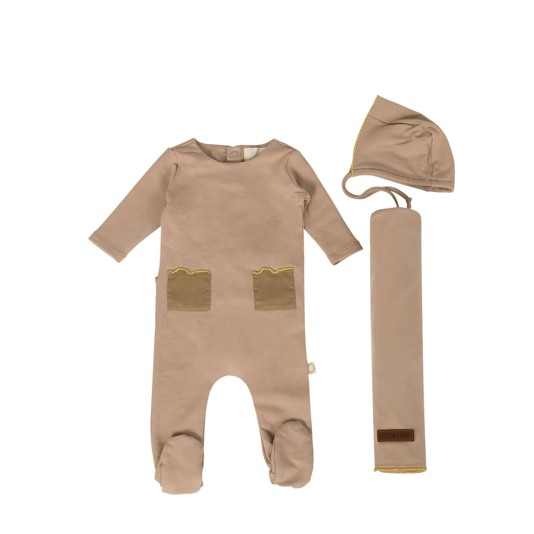 citrine baby footie, citrine baby layette,Citrine Layette Couture