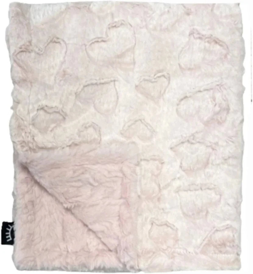 Winx + Blinx Frosted Hearts Mauve Minky Blanket