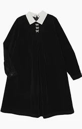Bopop Black Velvet White Collar 2-16
